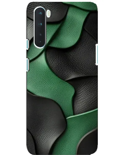 Чехол для OnePlus Nord с картинкой «Зеленые кожаные волны»