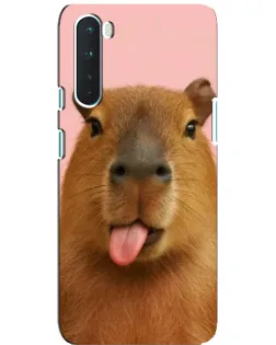 Чехол для OnePlus Nord с картинкой «Капибара с языком»