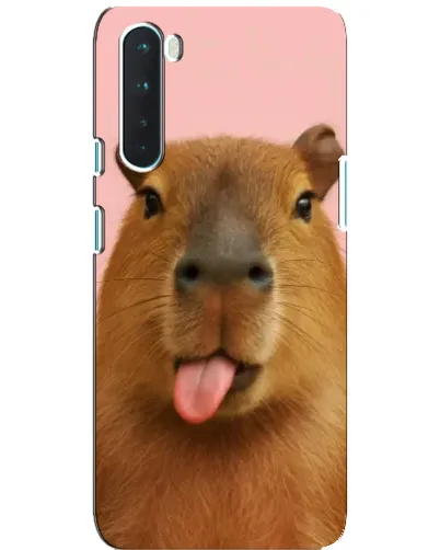 Чехол для OnePlus Nord с картинкой «Капибара с языком»