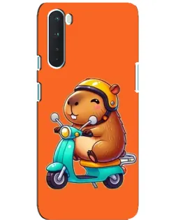 Чехол для OnePlus Nord с картинкой «Капибара на скутере»