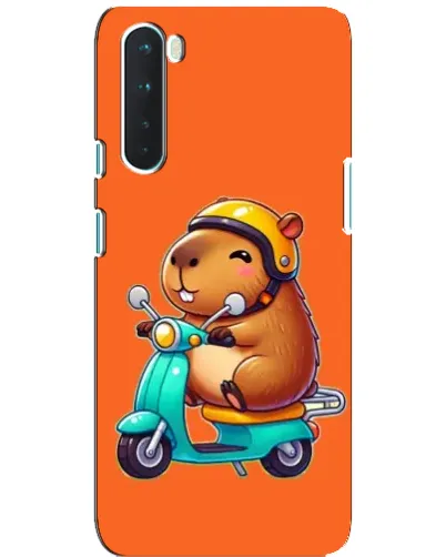 Чехол для OnePlus Nord с картинкой «Капибара на скутере»