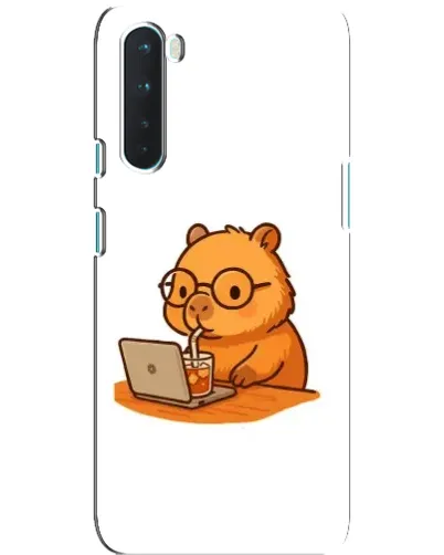 Чехол для OnePlus Nord с картинкой «Капибара с ноутбуком»