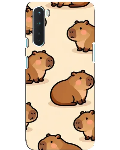 Чехол для OnePlus Nord с картинкой «Паттерн милых капибар»