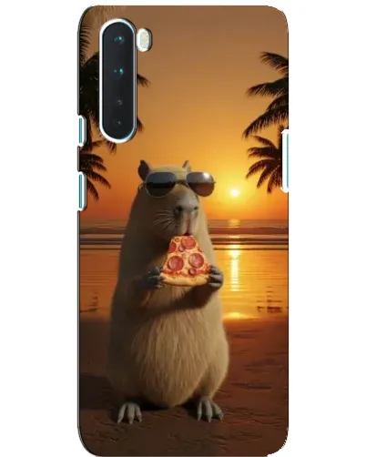 Чехол для OnePlus Nord с картинкой «Капибара с пиццей»