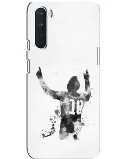 Чехол для OnePlus Nord с картинкой «Черно-белый силуэт Месси» Чехол для OnePlus Nord с картинкой «Черно-белый силуэт Месси»