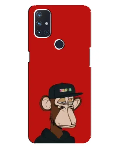Чехол для OnePlus Nord 10 5G с картинкой «Bored Ape — красный фон»