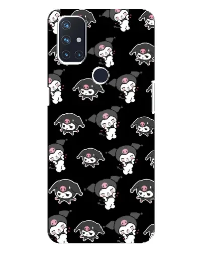 Чехол для OnePlus Nord 10 5G с картинкой «Черный паттерн Kuromi»