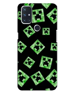 Чехол для OnePlus Nord 10 5G с картинкой «Паттерн с криперами»