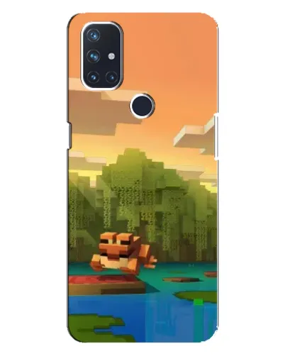 Чехол для OnePlus Nord 10 5G с картинкой «Майнкрафт закат солнца»