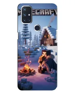 Чехол для OnePlus Nord 10 5G с картинкой «Зимний Minecraft»