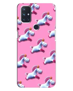 Чехол для OnePlus Nord 10 5G с картинкой «Единороги на розовом»