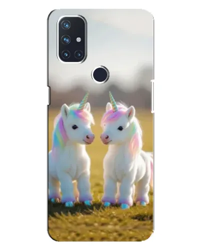Чехол для OnePlus Nord 10 5G с картинкой «Пара единорогов»