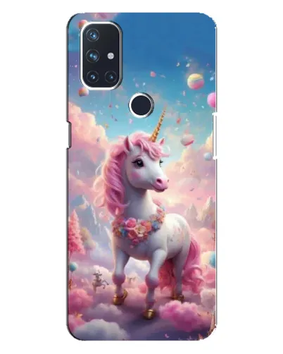 Чехол для OnePlus Nord 10 5G с картинкой «Единорог среди облаков»