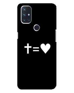 Чехол для OnePlus Nord 10 5G с картинкой «Крест и Сердце»