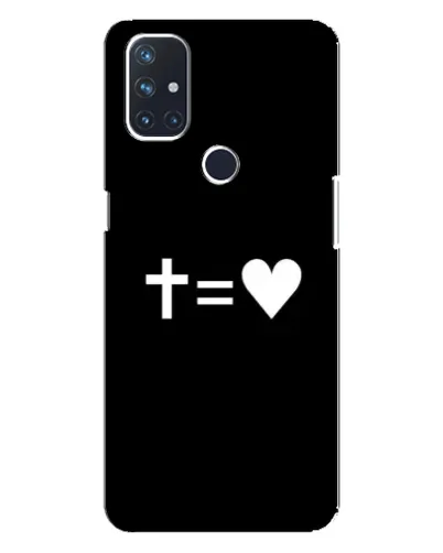 Чехол для OnePlus Nord 10 5G с картинкой «Крест и Сердце»