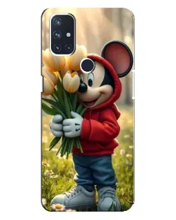 Чехол для OnePlus Nord 10 5G с картинкой «Микки с тюльпанами»
