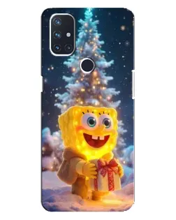 Чехол для OnePlus Nord 10 5G с картинкой «Рождественский Спанч Боб»