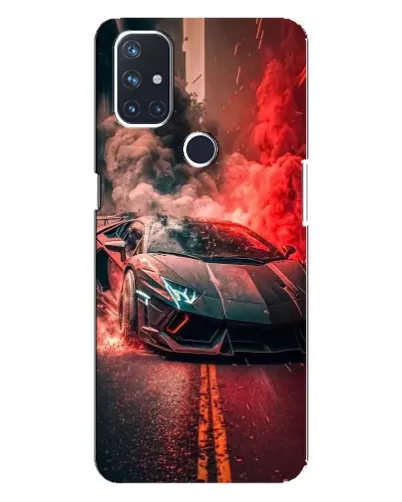 Чехол для OnePlus Nord 10 5G с картинкой «Lamborghini красный дым»