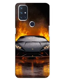 Чехол для OnePlus Nord 10 5G с картинкой «Lamborghini в огне»