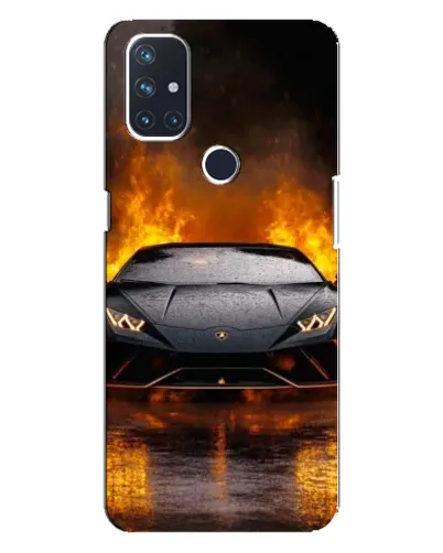 Чехол для OnePlus Nord 10 5G с картинкой «Lamborghini в огне»