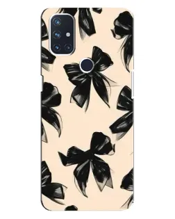 Чехол для OnePlus Nord 10 5G с картинкой «Паттерн черные банты»