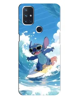 Чехол для OnePlus Nord 10 5G с картинкой «Стич на волне»