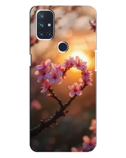 Чехол для OnePlus Nord 10 5G с картинкой «Розовый цвет сердце на фоне заката» Чехол для OnePlus Nord 10 5G с картинкой «Розовый цвет сердце на фоне заката»