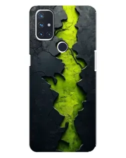 Чехол для OnePlus Nord 10 5G с картинкой «Салатовый разлом скалы»