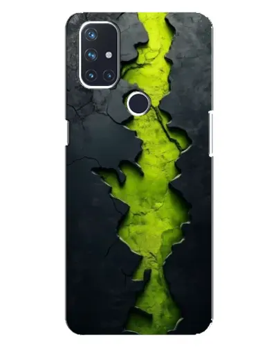 Чехол для OnePlus Nord 10 5G с картинкой «Салатовый разлом скалы»