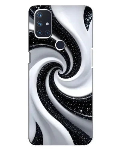 Чехол для OnePlus Nord 10 5G с картинкой «Черно-белая спираль»