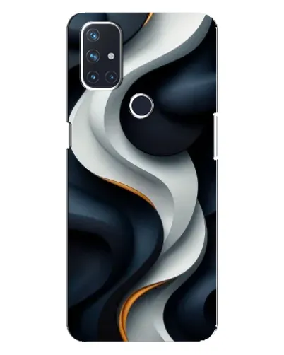 Чехол для OnePlus Nord 10 5G с картинкой «Объемные черно-белые ленты»