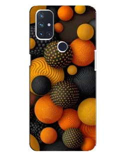 Чехол для OnePlus Nord 10 5G с картинкой «Объемные оранжевые сферы»