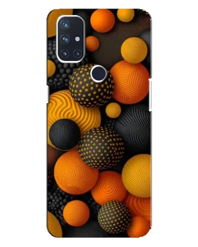 Чехол для OnePlus Nord 10 5G с картинкой «Объемные оранжевые сферы»
