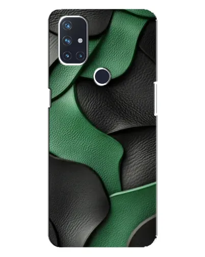 Чехол для OnePlus Nord 10 5G с картинкой «Зеленые кожаные волны»