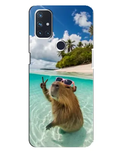 Чехол для OnePlus Nord 10 5G с картинкой «Капибара на море»