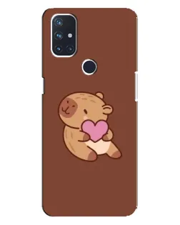 Чехол для OnePlus Nord 10 5G с картинкой «Капибара с сердцем»