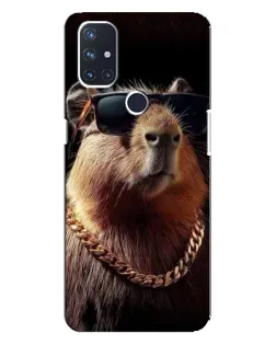 Чехол для OnePlus Nord 10 5G с картинкой «Капибара золотая цепь»