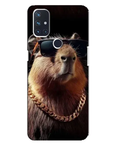 Чехол для OnePlus Nord 10 5G с картинкой «Капибара золотая цепь»