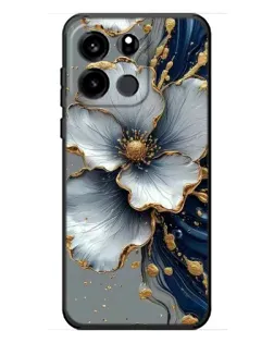 Чехол для OnePlus Turbo 6V с картинкой «Белый цветок и золотой флюид»