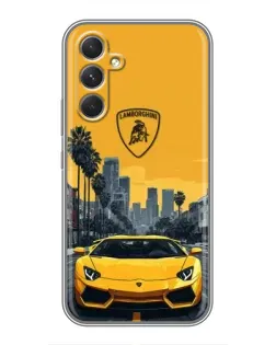 Чехол для OnePlus Turbo с картинкой «Желтый Lamborghini город»