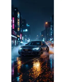 Чехол для OnePlus с картинкой «Ночной город и Audi»