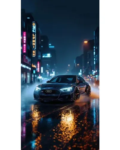 Чехол для OnePlus с картинкой «Ночной город и Audi»