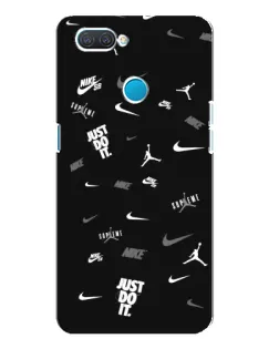 Чехол для OPPO A12 с картинкой «Nike Black Pattern»