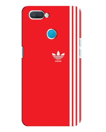 Чехол для OPPO A12 с картинкой «Красный минимализм Adidas»