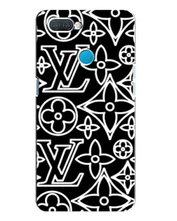 Чехол для OPPO A12 с картинкой «Черно-белый узор LV»