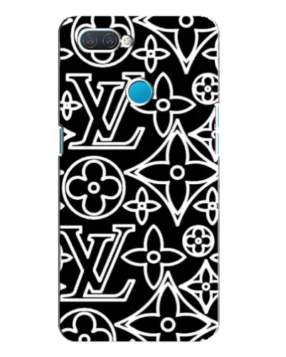 Чехол для OPPO A12 с картинкой «Черно-белый узор LV»