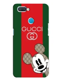 Чехол для OPPO A12 с картинкой «Gucci — полосы и Микки»