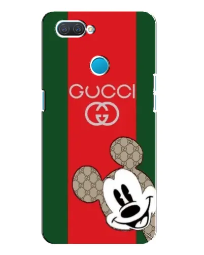 Чехол для OPPO A12 с картинкой «Gucci — полосы и Микки»