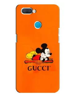 Чехол для OPPO A12 с картинкой «Микки Маус Gucci — оранж»