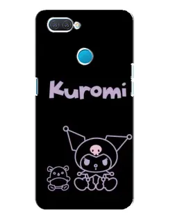 Чехол для OPPO A12 с картинкой «Kuromi — черный минимализм»